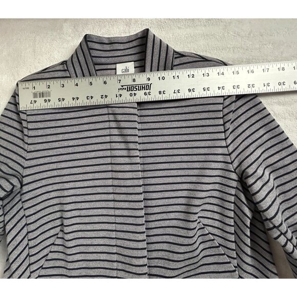 Cabi Womens Navy White Striped Button Front Long-Sleeve Jacket Small Style 5474 - Picture 9 of 11